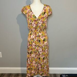 Gypsies & Moondust Floral Multicolor Midi Dress Size Medium